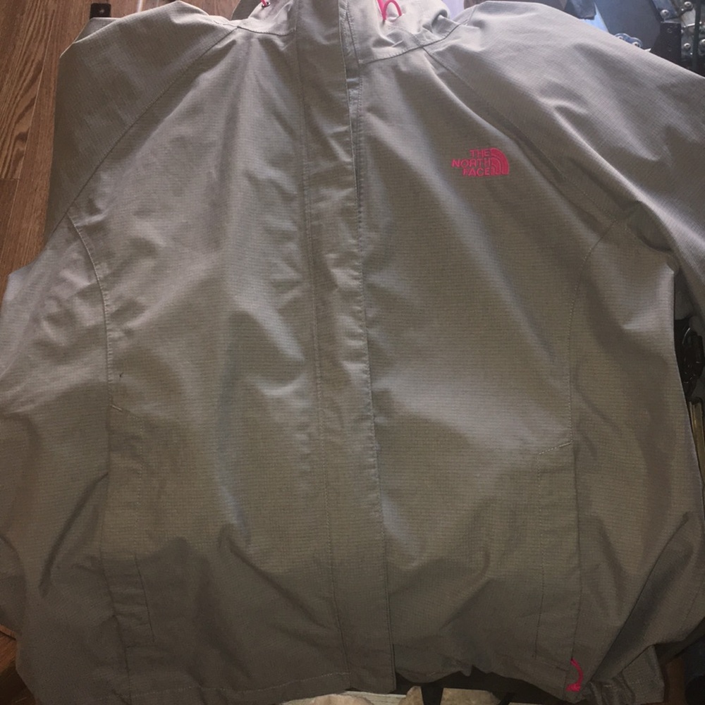 The north face zip up XL grey and pink